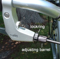 Turn the barrels to tighten the brakes